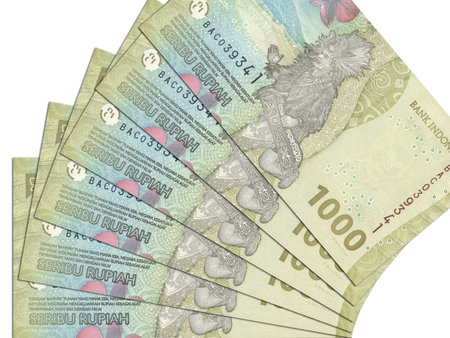 Currency from Indonesia, Indonesian banknotes. Close up money from Indonesia. Indonesian rupiah.3D renderの写真素材