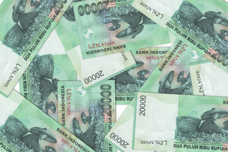 Currency from Indonesia, Indonesian banknotes. Close up money from Indonesia. Indonesian rupiah.3D renderの写真素材
