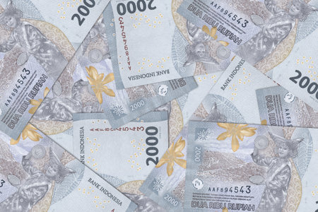 Currency from Indonesia, Indonesian banknotes. Close up money from Indonesia. Indonesian rupiah.3D renderの写真素材