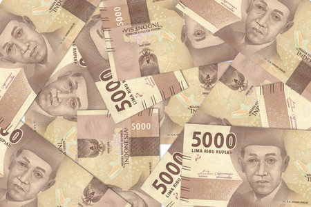 Currency from Indonesia, Indonesian banknotes. Close up money from Indonesia. Indonesian rupiah.3D renderの写真素材