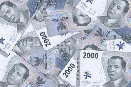 Currency from Indonesia, Indonesian banknotes. Close up money from Indonesia. Indonesian rupiah.3D...