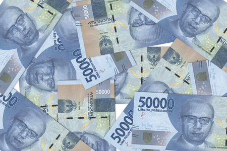 Currency from Indonesia, Indonesian banknotes. Close up money from Indonesia. Indonesian rupiah.3D renderの写真素材