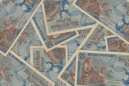 Currency from Indonesia, Indonesian banknotes. Close up money from Indonesia. Indonesian rupiah.3D renderの写真素材