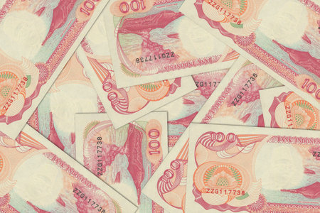 Currency from Indonesia, Indonesian banknotes. Close up money from Indonesia. Indonesian rupiah.3D renderの写真素材