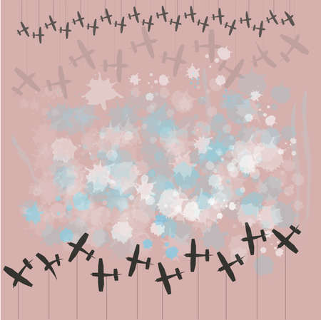 airplanes with bursts of inkのイラスト素材