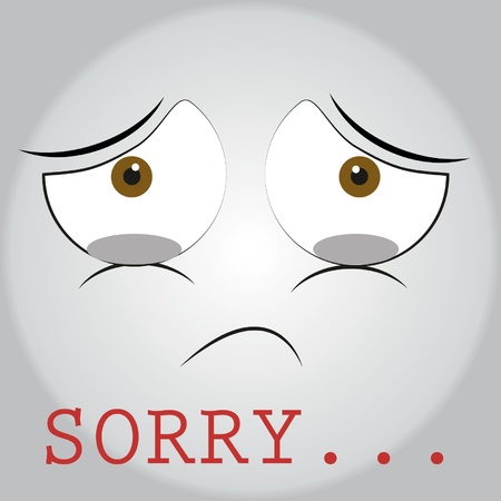 apologizing sad faceのイラスト素材