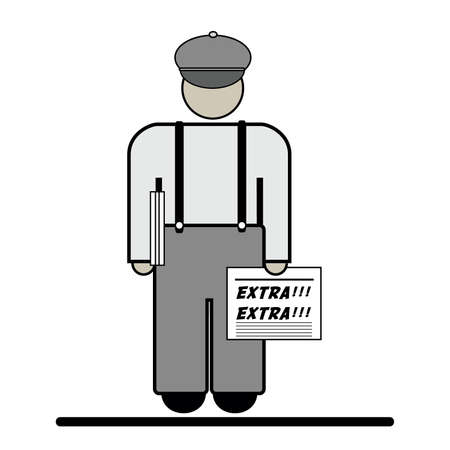 newspaper vendorのイラスト素材
