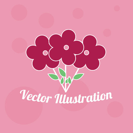 Flower design with text over pink backgroundのイラスト素材
