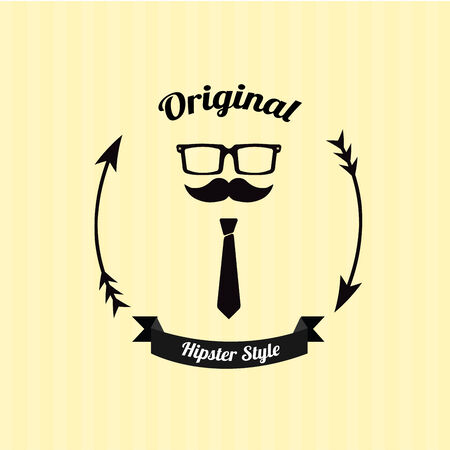 Hipster style design over yellow backgroundのイラスト素材