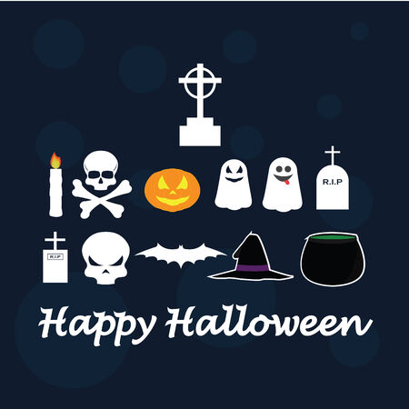 Halloween vectors over background wit texturesのイラスト素材