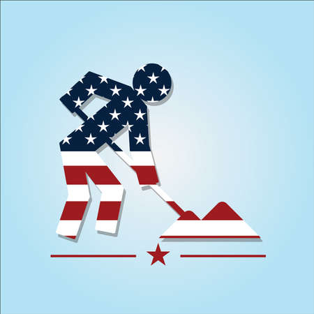 Independence Day USA over color Backgroundのイラスト素材