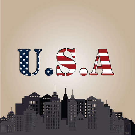 Independence Day USA over color Backgroundのイラスト素材