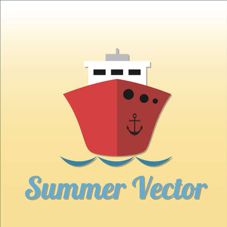 summer vacation icons over color  backgroundのイラスト素材