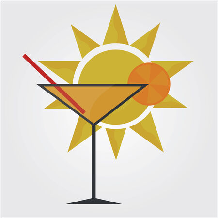 summer vacation icons over color  backgroundのイラスト素材