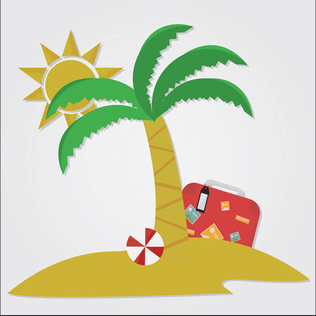 summer vacation icons over color  backgroundのイラスト素材