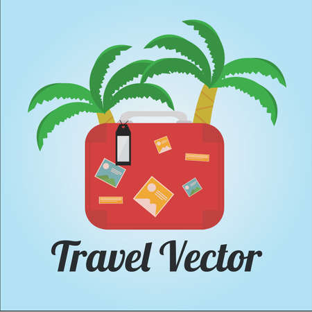 Travel vector over color backgroundのイラスト素材