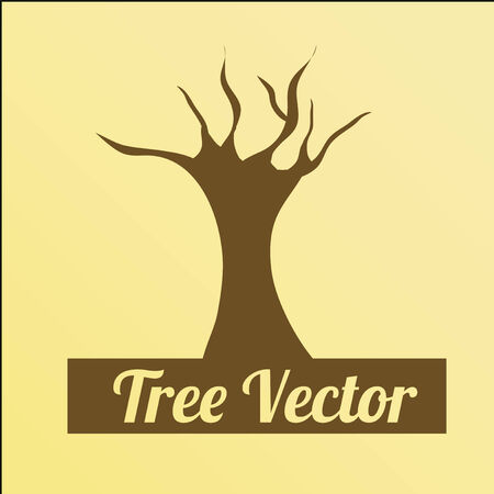 Tree poster over color backgroundのイラスト素材