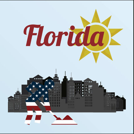 Welcome to florida  illustration over color backgroundのイラスト素材