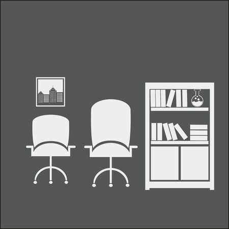 office scene illustration over color backgroundのイラスト素材