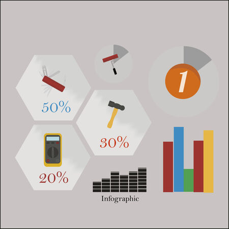Infographics Illustration over color backgroundのイラスト素材
