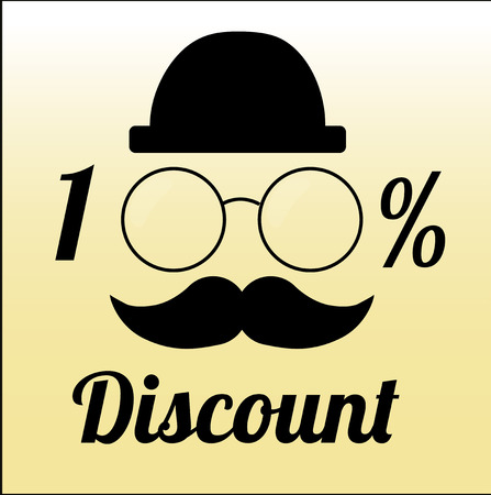 Discount illustration over color backgroundのイラスト素材