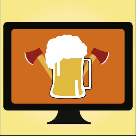 Laptop design over color backgroundのイラスト素材