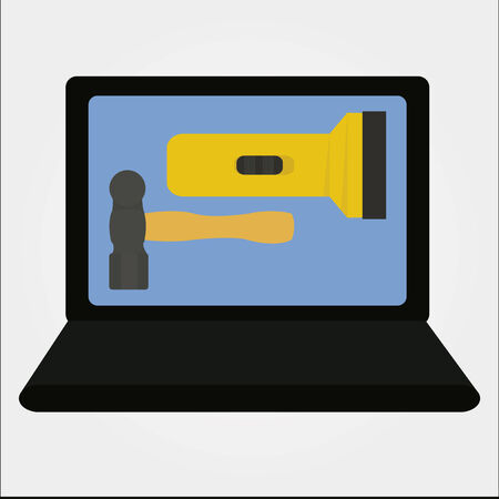 Laptop design over color backgroundのイラスト素材