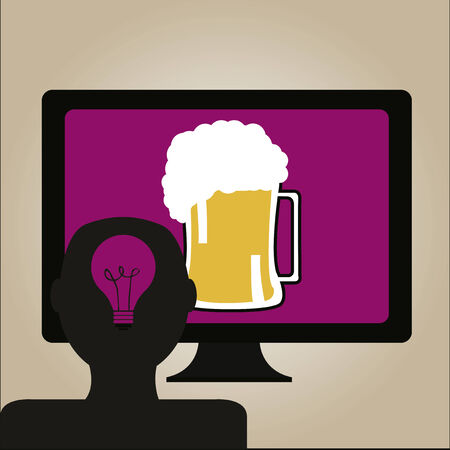 Laptop design over color backgroundのイラスト素材