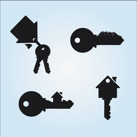 real estate illustration over color backgroundのイラスト素材