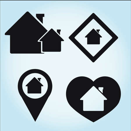 real estate illustration over color backgroundのイラスト素材