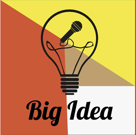 Big idea bulb over color backgroundのイラスト素材