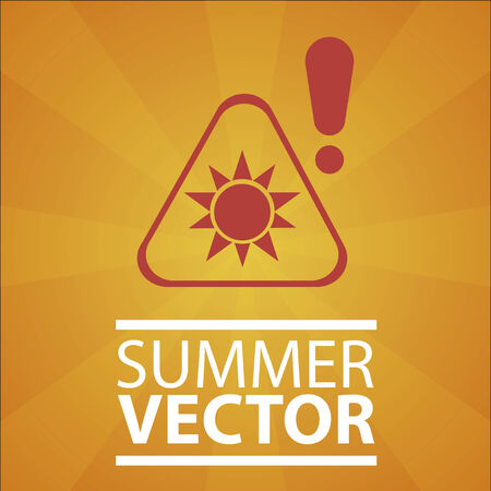 Hot weather illustration over orange backgroundのイラスト素材