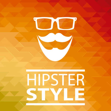 Hipster poster over orange backgroundのイラスト素材