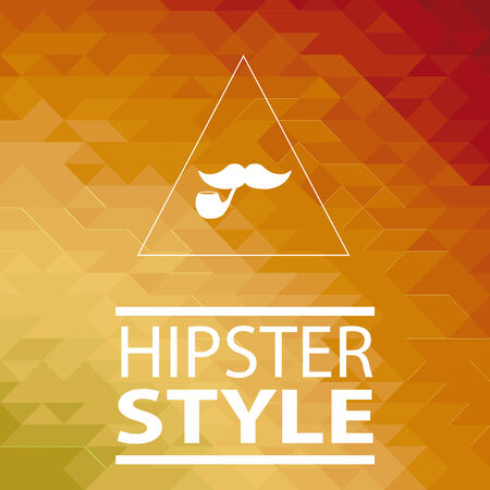 Hipster poster over orange backgroundのイラスト素材