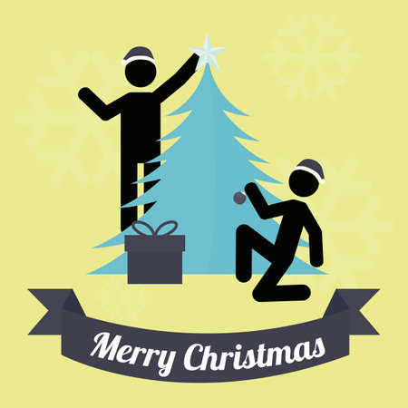 merry christmas over  color backgroundのイラスト素材