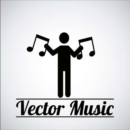 music illustration over gray color backgroundのイラスト素材