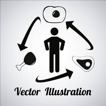 small food chain over gradien backgroundのイラスト素材