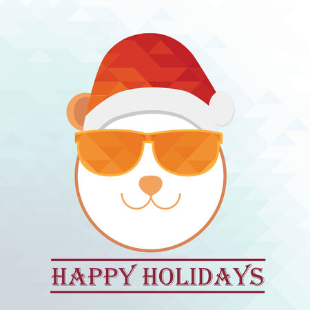 Hipster christmas illustration over blue color backgroundのイラスト素材