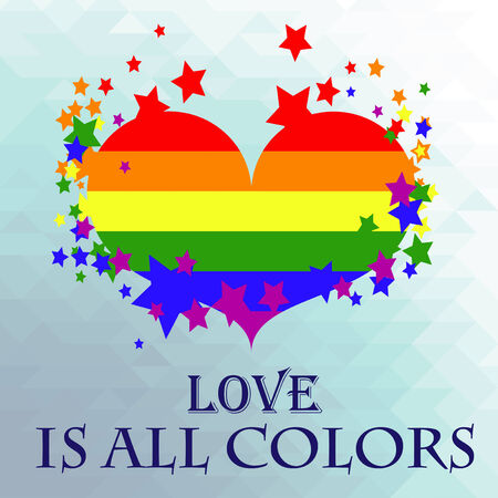 colorful heart with the flag of the LGBT movementのイラスト素材