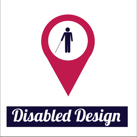 disabled illustration over white color backgroundのイラスト素材