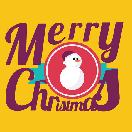 Merry Christmas illustration over color backgroundのイラスト素材