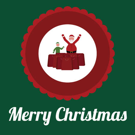 Merry Christmas Illustration over Color backgroundのイラスト素材