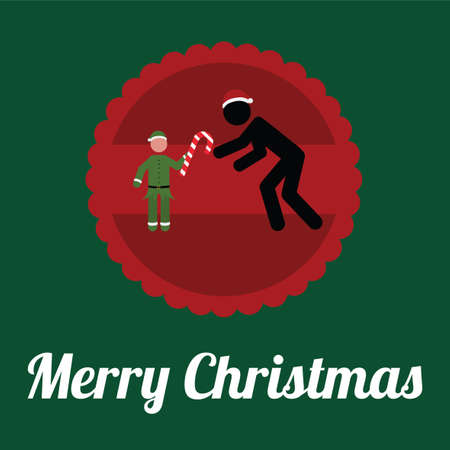 Merry Christmas Illustration over Color backgroundのイラスト素材