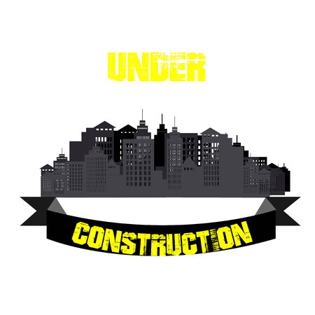 Under construction illustration over color backgroundのイラスト素材