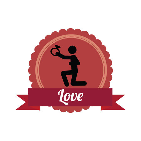 Love illustration over white color  backgroundのイラスト素材