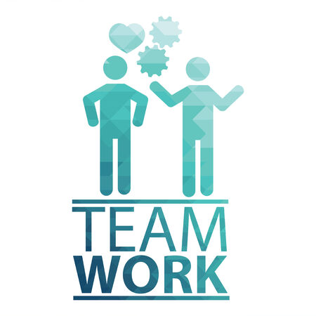 Team Work Illustration over white color backgroundのイラスト素材