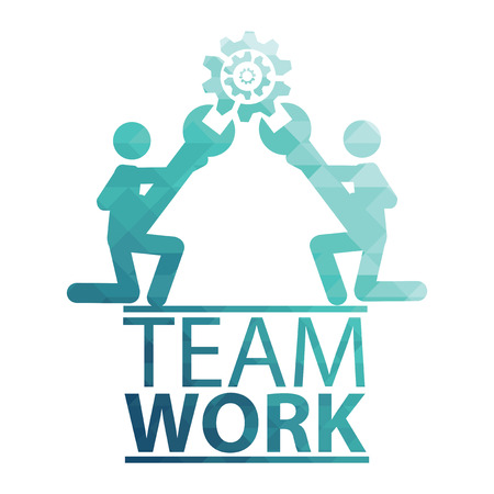 Team Work Illustration over white color backgroundのイラスト素材