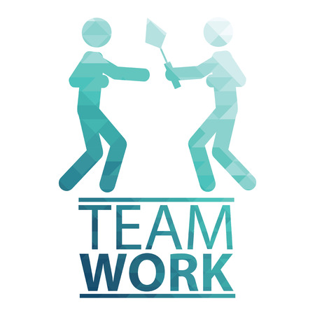 Team Work Illustration over white color backgroundのイラスト素材