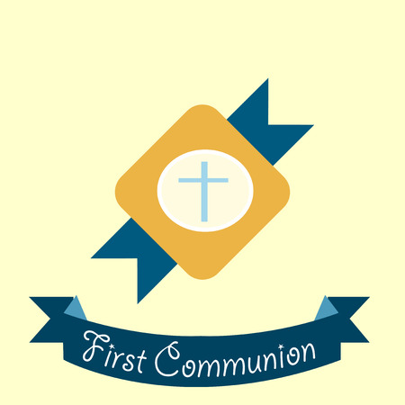 First Communion illustration over color backgroundのイラスト素材