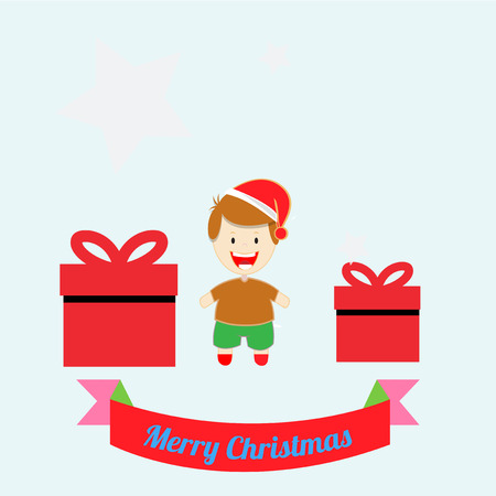 Christmas Illustration over color backgroundのイラスト素材